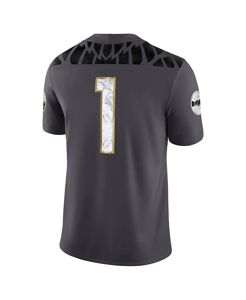 Nike Men's 1 Anthracite Oregon Ducks Shoe Duck Game Jersey