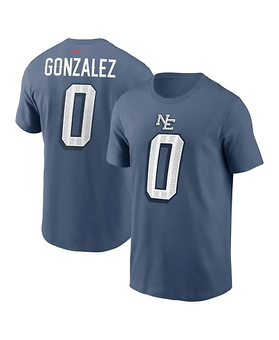 Nike Men's Christian Gonzalez Storm Blue New England Patriots 2025 Rivalries Collection Player Name Number T-Shirt