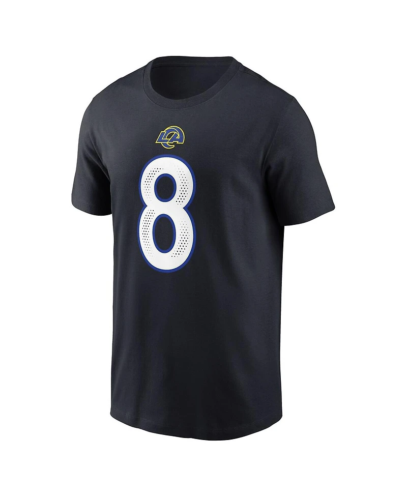 Nike Men's Jared Verse Midnight Blue Los Angeles Rams 2025 Rivalries Collection Player Name Number T-Shirt