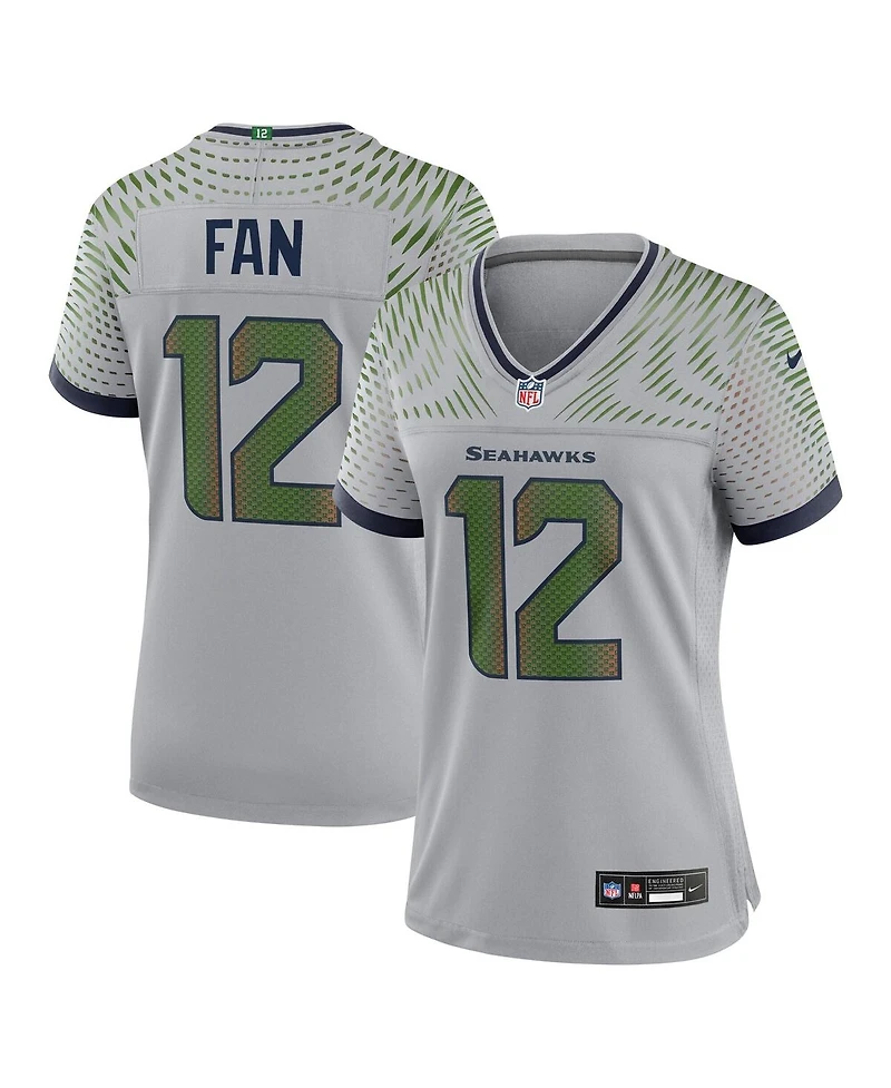 Nike Women's 12s Wolf Gray Seattle Seahawks 2025 Rivalries Collection Game Jersey