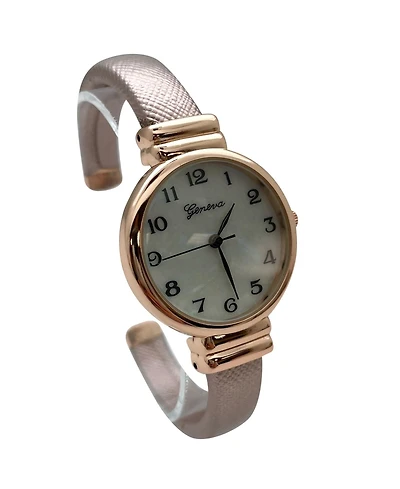 Olivia Pratt Metallic Colors Everyday Minimalist Bangle Women Watch, Rose Gold