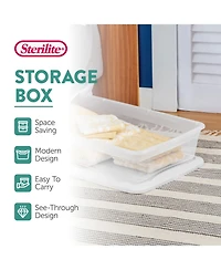 Sterilite 41 Quart Lightweight Storage Box Container with Lid, 6 Pack