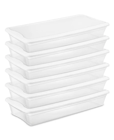 Sterilite 41 Quart Lightweight Storage Box Container with Lid, 6 Pack