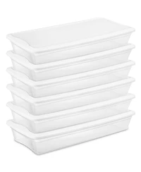 Sterilite 41 Quart Lightweight Storage Box Container with Lid, 6 Pack