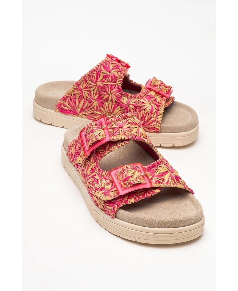 Forever & Always Shoes Milana Leather Double Strap Sandal (Women)