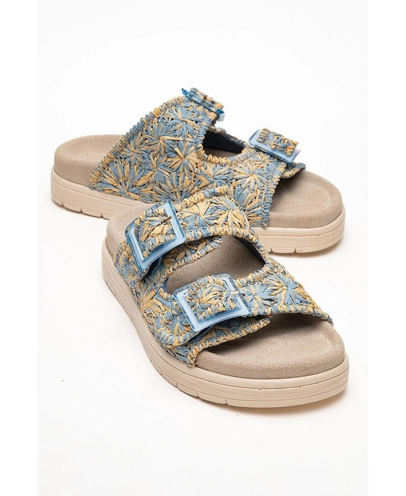 Forever & Always Shoes Milana Leather Double Strap Sandal (Women)