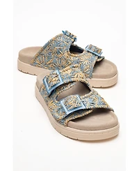 Forever & Always Shoes Milana Leather Double Strap Sandal (Women)