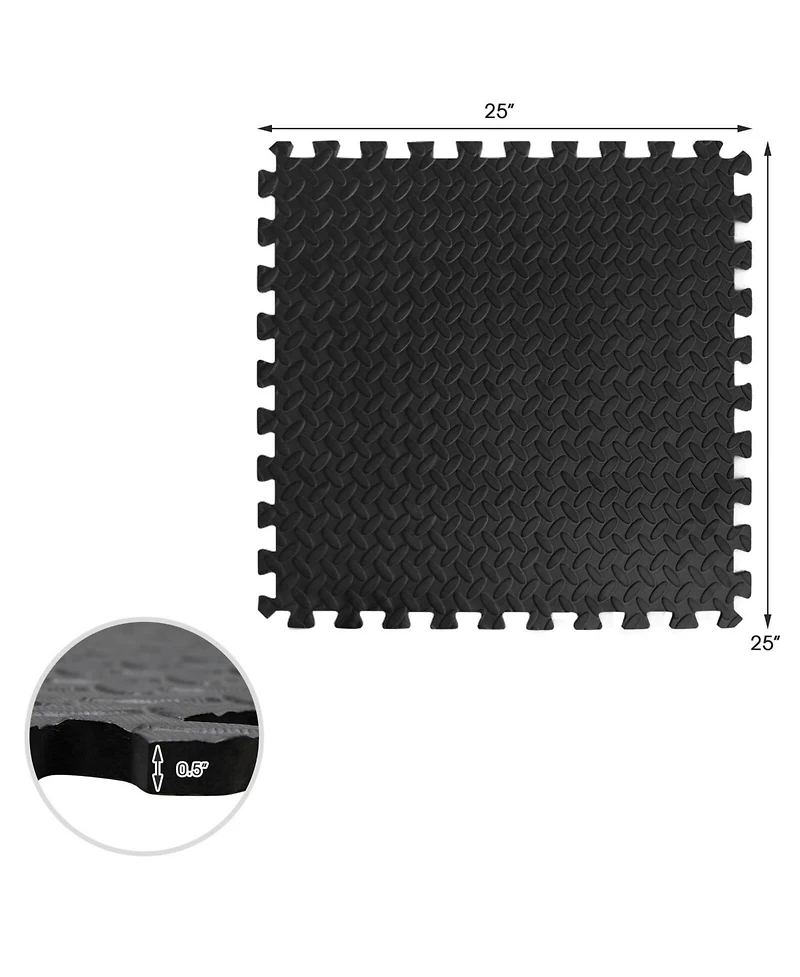 Hongge 12 Piece Puzzle Interlocking Flooring Mat with Waterproof Anti-Slip Surface