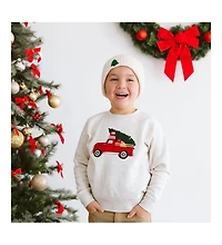 Sweet Wink Toddler Boys Christmas Truck Patch Sweatshirt