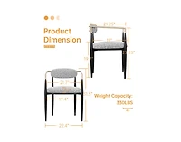 Morden Fort 47"Round Faux Marble Dining Set with 4 Boucle Dining Chairs for Kitchen, Dining Room