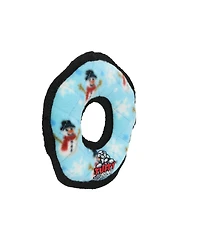 Tuffy Holiday Jr Ring Snowman 2 Pack , Durable Plush Squeaky Dog Toy