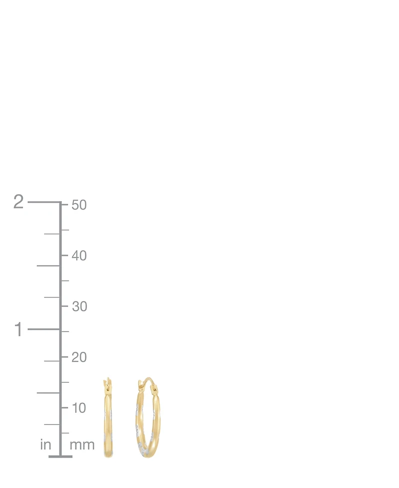 Macy's Polished Pattern Hoop Earrings in 14K Yellow Gold