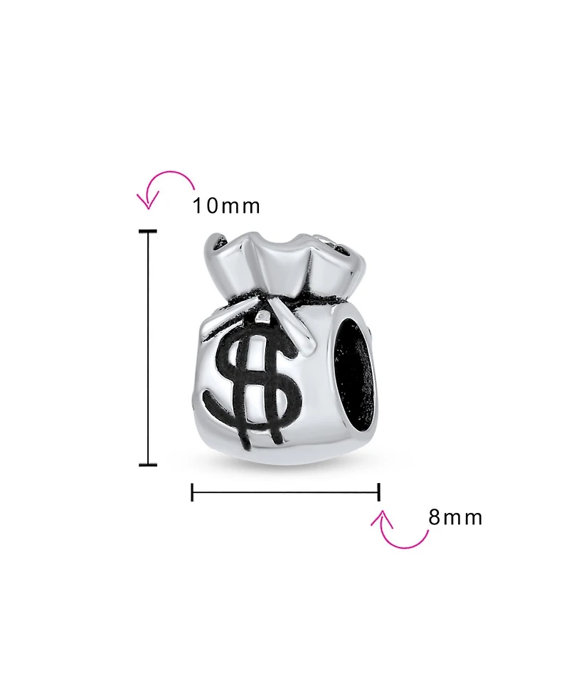Bling Jewelry Set of 2 Good Luck Money Bag Charm Bead Sterling Silver for European Bracelet