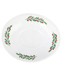 Vietri Aria Holiday Shallow Oval Bowl