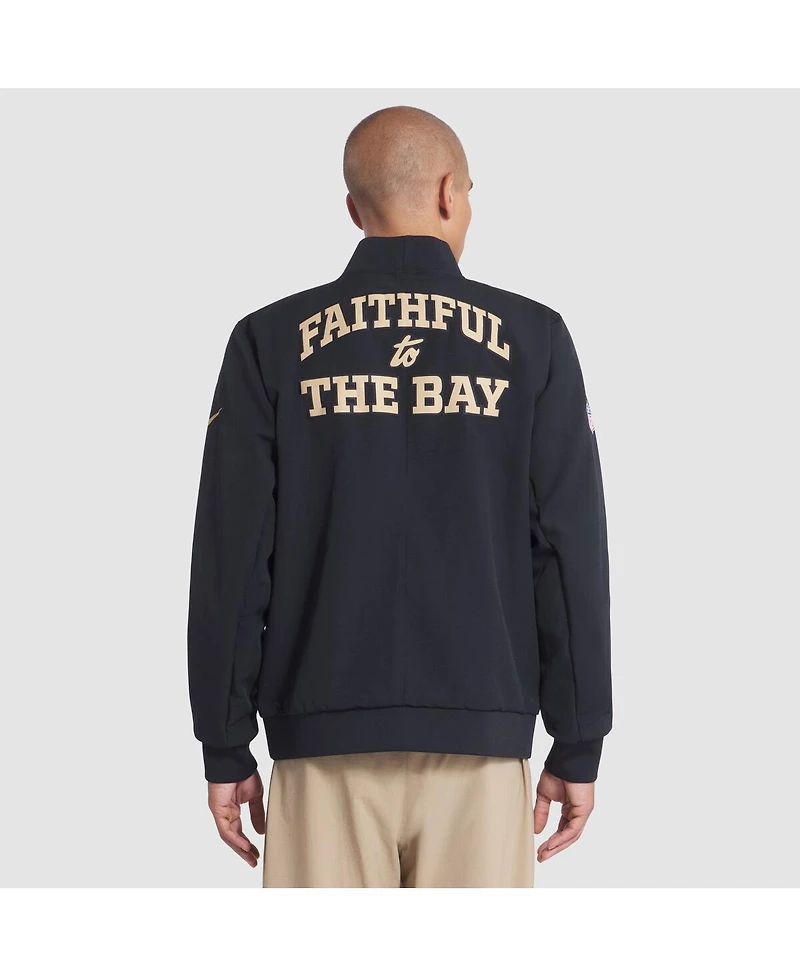 Nike Men's Black San Francisco 49ers 2025 Rivalries Collection Sideline Full-Zip Bomber Jacket