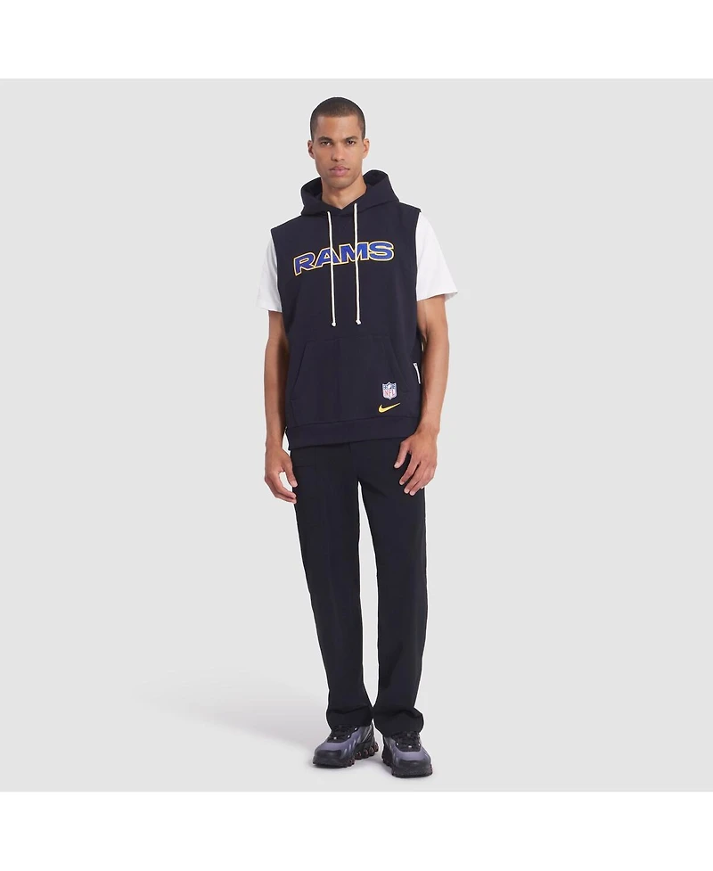 Nike Men's Midnight Blue Los Angeles Rams 2025 Rivalries Collection Standard Issue Sideline Dri-fit Sleeveless Hoodie