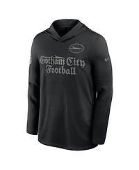 Nike Men's Black New York Jets 2025 Rivalries Collection Sideline Dri-fit Long Sleeve Hoodie T-Shirt