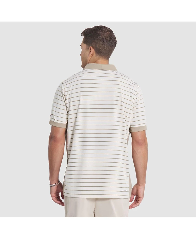 Nike Men's Natural Arizona Cardinals 2025 Rivalries Collection Sideline Victory Striped Dri-fit Polo Shirt