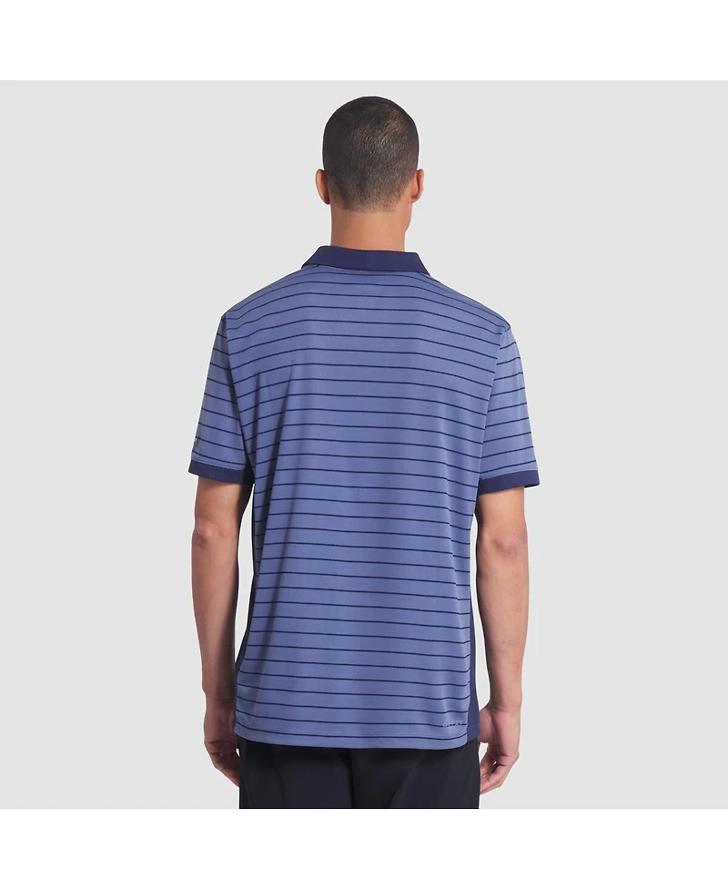 Nike Men's Storm Blue New England Patriots 2025 Rivalries Collection Sideline Victory Striped Dri-fit Polo Shirt