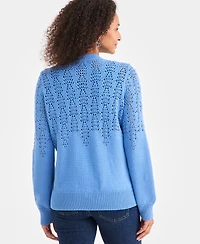 Style & Co Women's Pointelle Crewneck Cardigan, Macy's Exclusive