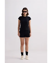 Reistor Women's Essential Short Sleeve Tee Set Black