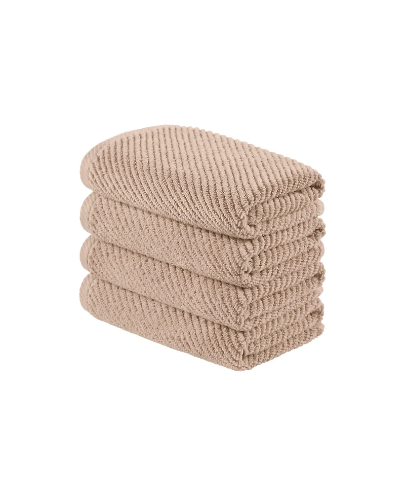 Madison Park Diagonal Ribbed Cotton 4-Pc. Hand Towel Set