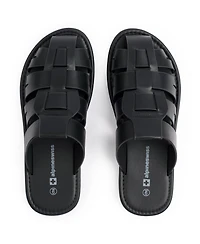 Alpine Swiss Men's Marlin Fisherman Slide Sandals Faux Leather Dressy