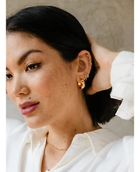 Able Stride Hoops, 18k Gold Plated