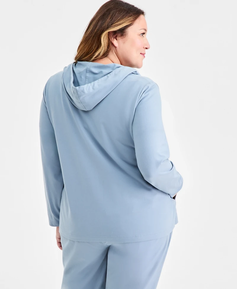Style & Co Plus Zip-Up Hooded Sweatshirt, Exclusively at Macy's