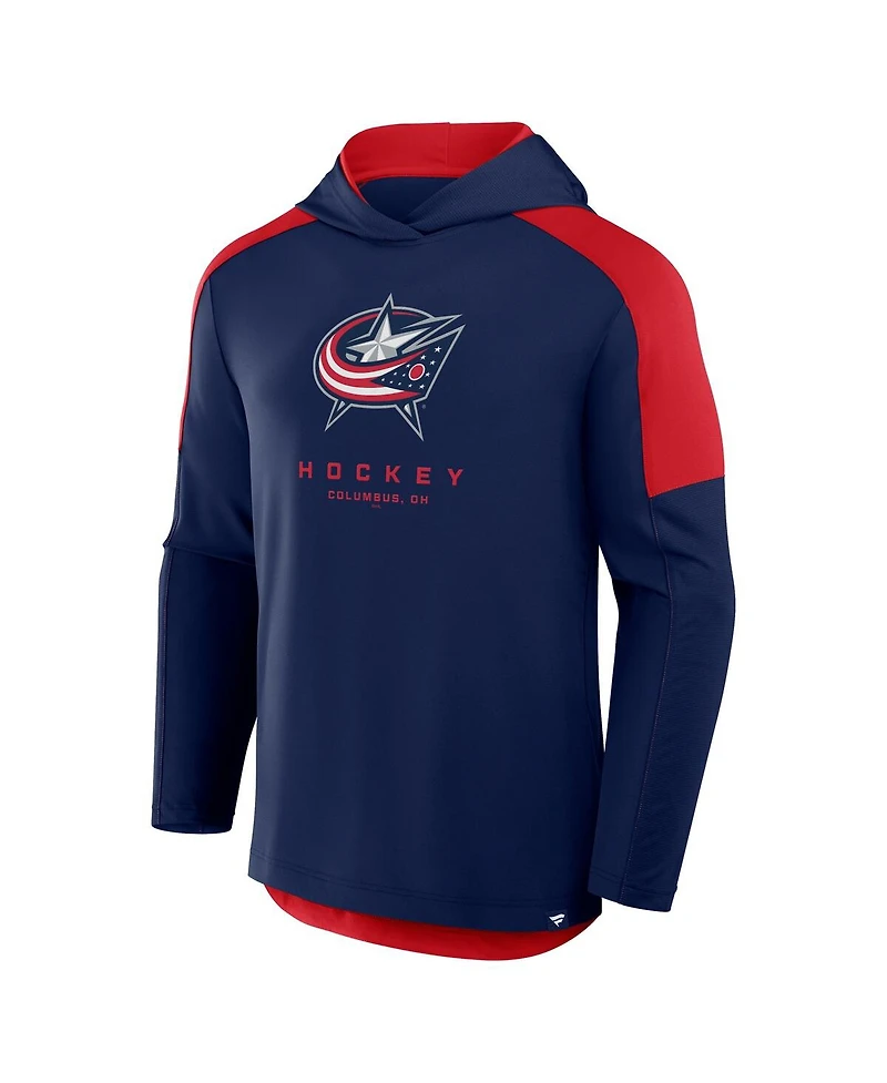 Fanatics Men's Navy Columbus Blue Jackets Meta Game Transitional Pullover Hoodie