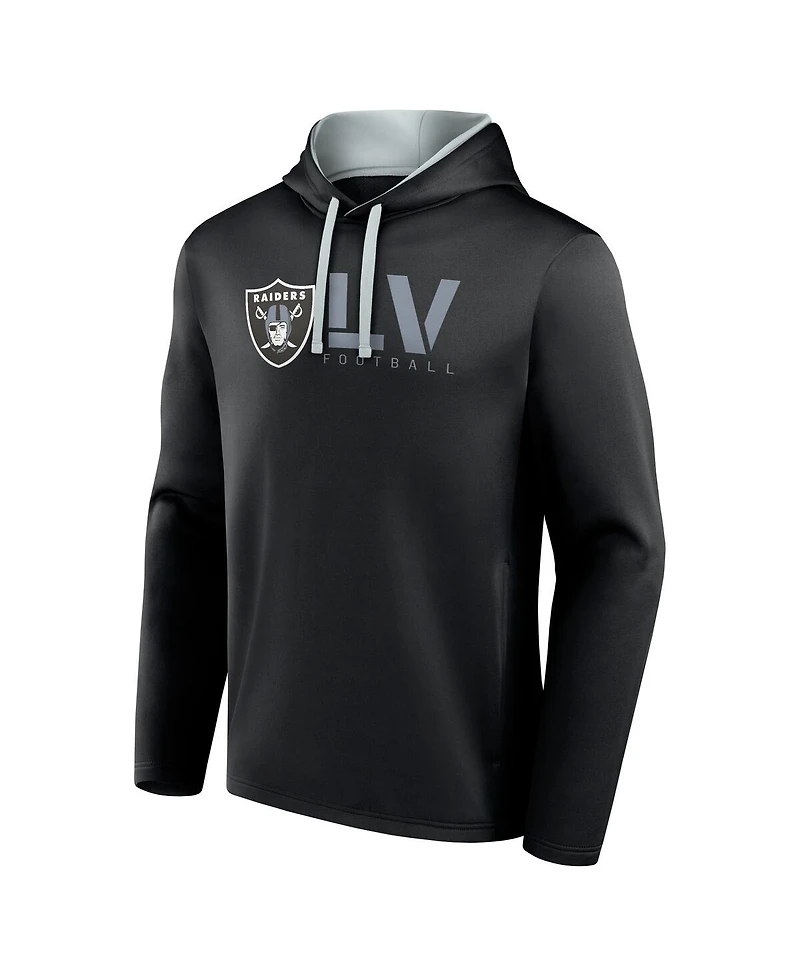 Logo Athletic Men's Black Las Vegas Raiders Head Start Pullover Hoodie