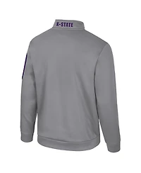Colosseum Men's Grey Kansas State Wildcats Mainframe Quarter-Zip Fleece Jacket