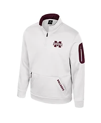 Colosseum Men's White Mississippi State Bulldogs Mainframe Quarter-Zip Fleece Jacket
