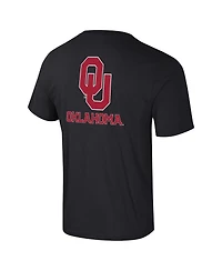 Colosseum Men's Black Oklahoma Sooners Logo Lockup 2-Hit Active Blend T-Shirt
