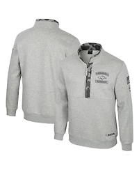 Colosseum Men's Heather Gray Arkansas Razorbacks Oorah Oht Military Appreciation Fleece Quarter-Zip Jacket