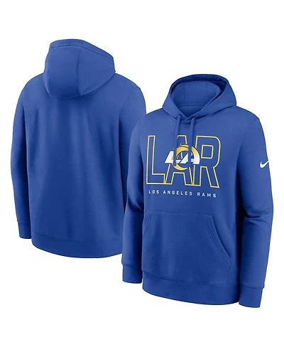 Nike Men's Royal Los Angeles Rams Busted Play Club Fleece Pullover Hoodie