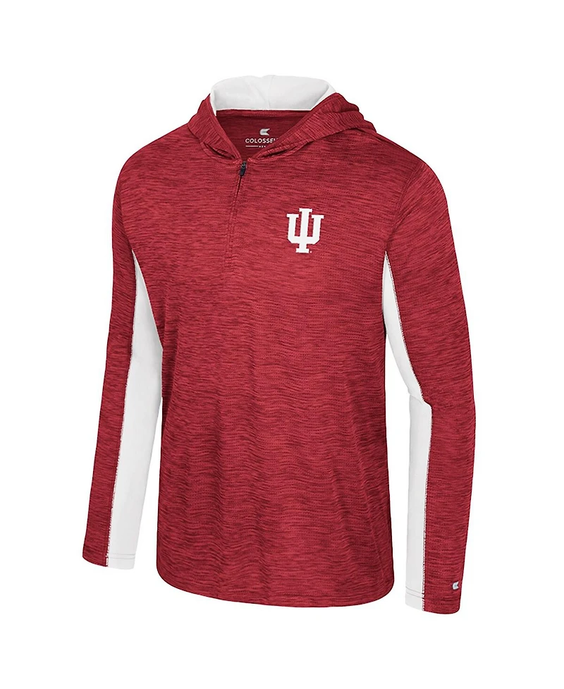 Colosseum Men's Crimson Indiana Hoosiers Always Sunny Quarter-Zip Hoodie