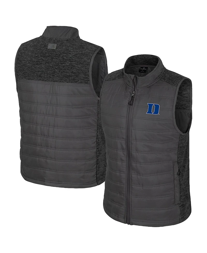 Colosseum Men's Charcoal Duke Blue Devils Nightman Full-Zip Puffer Vest