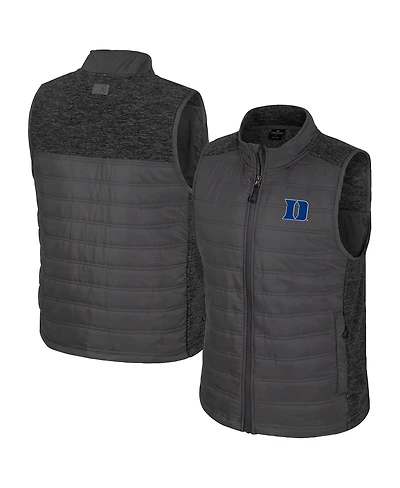 Colosseum Men's Charcoal Duke Blue Devils Nightman Full-Zip Puffer Vest