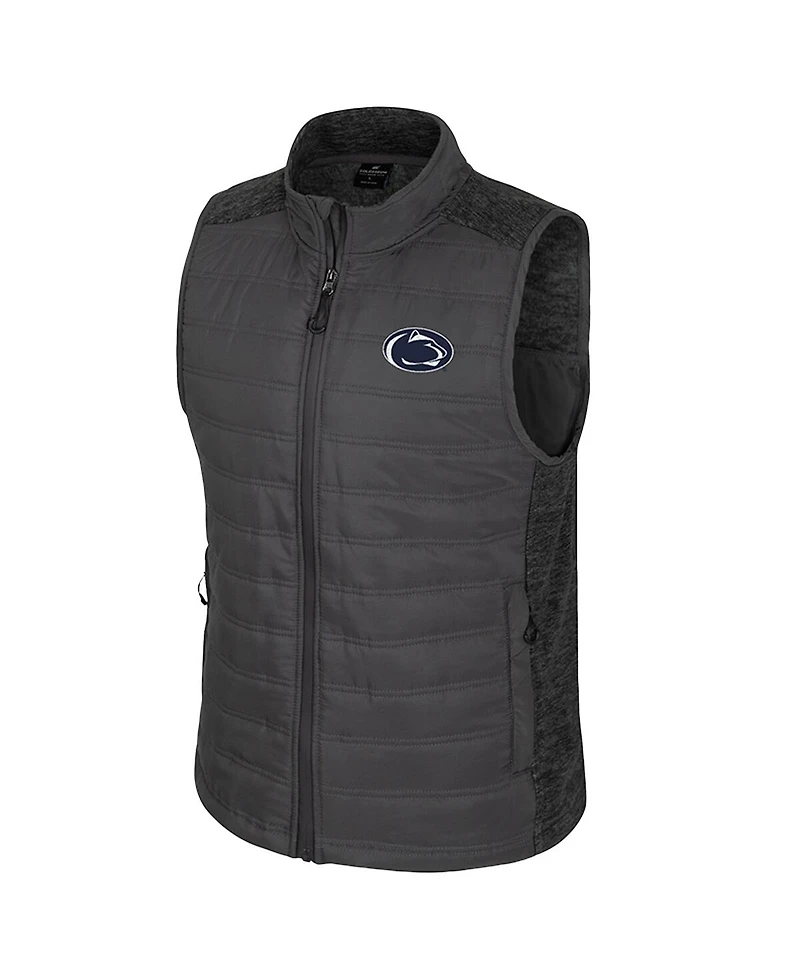 Colosseum Men's Charcoal Penn State Nittany Lions Nightman Full-Zip Puffer Vest