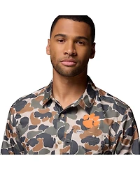 Columbia Men's Camo Clemson Tigers Super Slack Tide Omni-Wick Button-Up Shirt