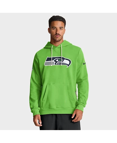 Nike Men's Neon Green Seattle Seahawks Sideline Standard Issue Initial Home Dri-fit Hoodie