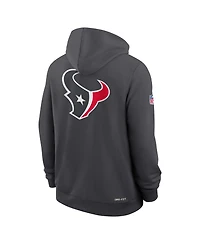Nike Men's Anthracite Houston Texans Sideline Standard Issue Utility Player Dri-fit Full-Zip Hoodie