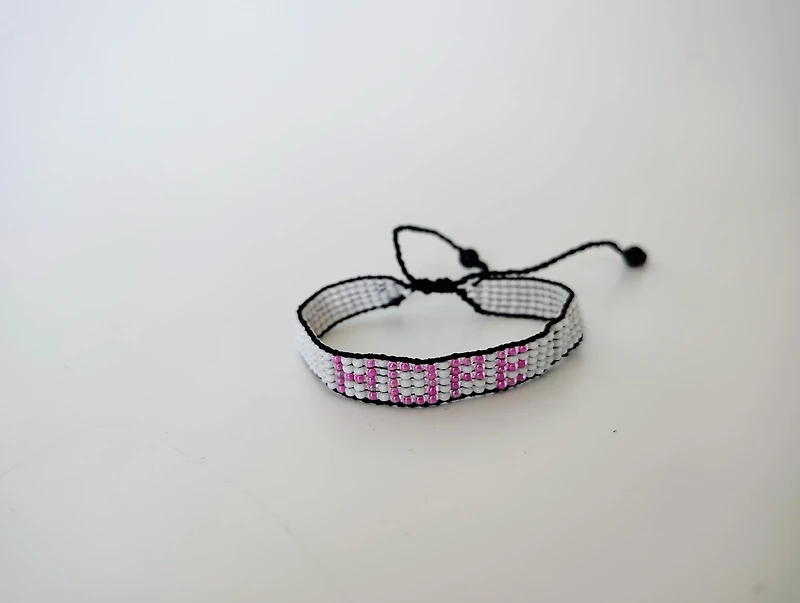 Breast Cancer Awareness Bracelet – White with Pink Hope
