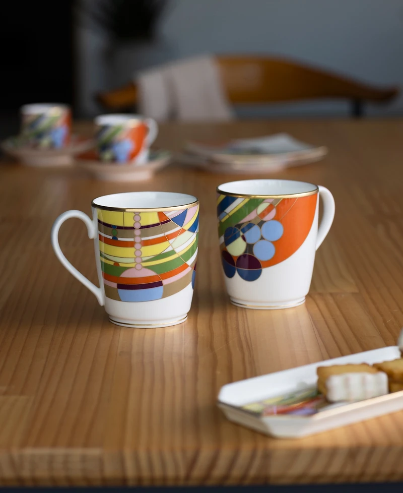 Noritake Frank Lloyd Wright March Balloons Mugs, Set of 2