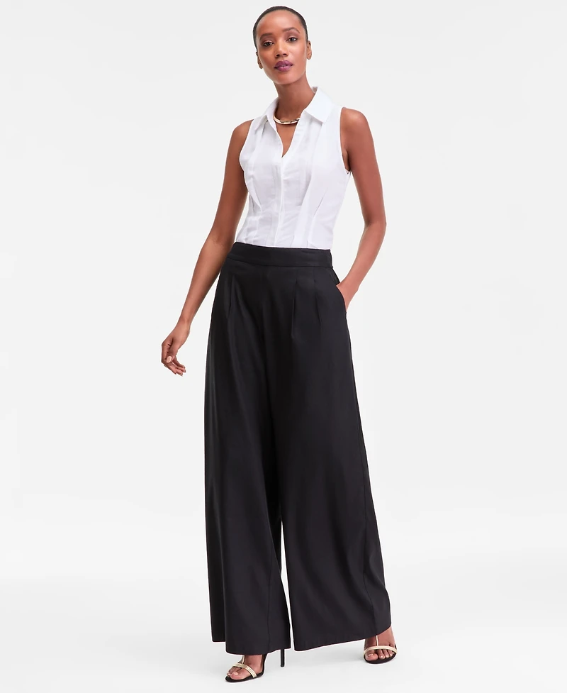I.n.c. International Concepts Women's Linen Pull-On Wide-Leg Pants, Macy's Exclusive