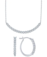 Macy's 2-Pc. Diamond Necklace and Earrings Set (1/6 ct. t.w.) in Sterling Silver