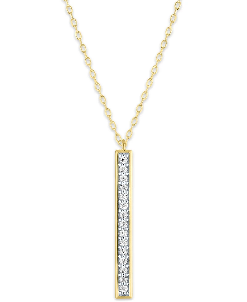 Macy's 2-Pc. Diamond Necklace Set (1/4 ct. t.w.) in 14K Yellow Gold Over Sterling Silver