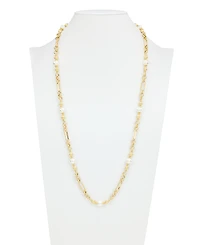 Patricia Nash Glass Cultivated Pearl Worn Gold-Tone Station Necklace