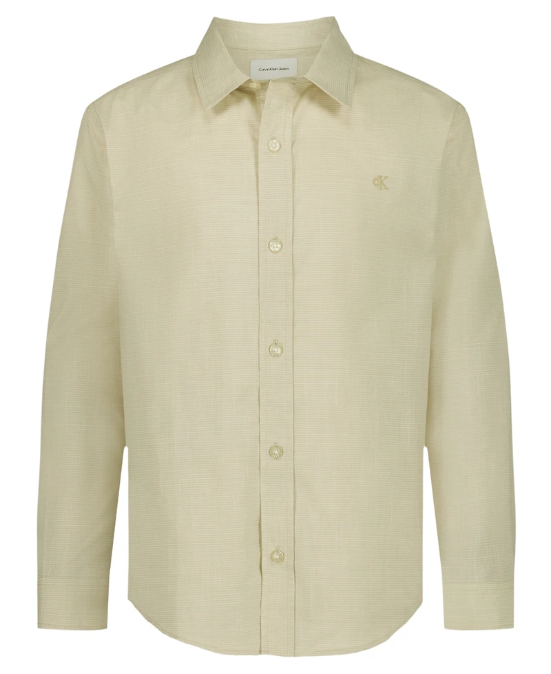 Calvin Klein Boys 8-18 Textured Long Sleeve Shirt